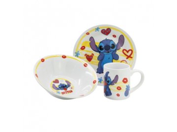 Stor Otroški keramični jedilni set Lilo &amp; Stitch - krožnik, skleda in vrč (3 kosi), 88165
