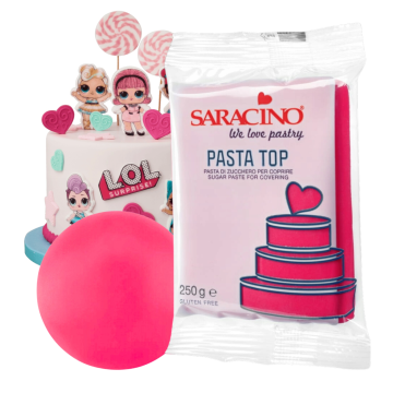 shumee SLADKORNA TESTENINA V FUKSIJASTI BARVI 250 G ZA OKRAŠEVANJE FIGURIC SARACINO