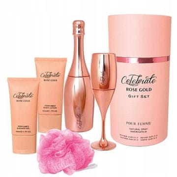 shumee Sellion - darilni set kozmetike Celebrate Rose Gold v 5-delni škatli.