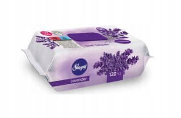 shumee Vlažilni robčki za roke in telo Sleepy, z zapiranjem na sponko, sivka, 120 kosov.