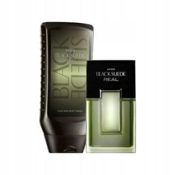 shumee Avon - Komplet kozmetike Black Suede Real (EDT 75ml + gel za prhanje)