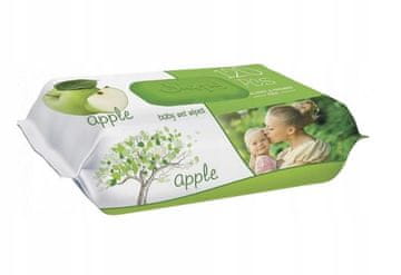 shumee Vlažilni robčki za roke in telo Sleepy, z zapiranjem v obliki zelenega jabolka, 120 kosov