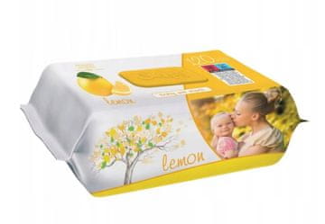 shumee Vlažilni robčki za roke in telo Sleepy, z zapiranjem na sponko, limona, 120 kosov.