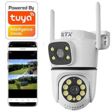 shumee Tuya RTX IP kamera, zunanja vrtljiva, dvosmerna, avdio, snemanje SD, št. 2 objektiva