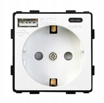 shumee 230V bela vtičnica USB A C RTX SH polnilnik