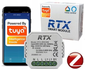 shumee RTX Mini relejni krmilni modul MERJENJE ENERGIJE LN TUYA ZigBee