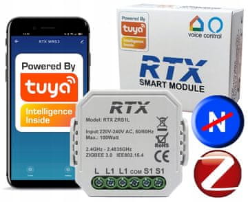 shumee 1ob ZigBee TUYA vgrajeni rele deluje brez N
