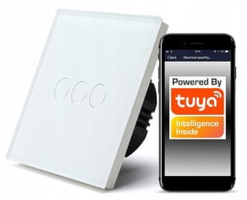 shumee TUYA WiFi stikalo na dotik, 3-krožno, belo #z N/brez N