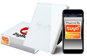 shumee Stikalo za rolo žaluzije Tuya Zigbee na dotik, belo