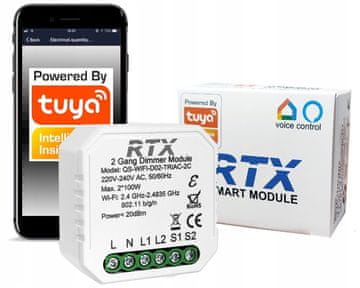 shumee TUYA 2-krožni WiFi vgradni zatemnilnik luči
