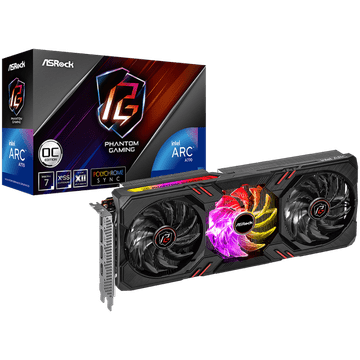 ASRock Intel Arc A770 Phantom Gaming D 8GB OC GDDR6 grafična kartica, PCIe 4.0, 1x HDMI 2.1, 3x DisplayPort 2.0
