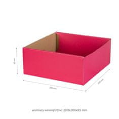 shumee Darilna škatla za pakiranje 20x20x8,5 s pokrovom in dnom, potiskom rož