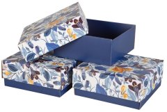 shumee Darilna škatla za pakiranje 20x20x8,5 s cvetličnim vzorcem, pokrovom in dnom