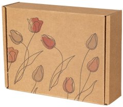 shumee Darilna škatla s potiskom tulipanov, valovita kartonska škatla