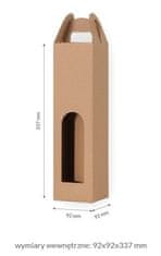 shumee Darilna škatla z okencem za eno steklenico vina Kraft