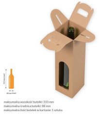 shumee Darilna škatla z okencem za eno steklenico vina Kraft