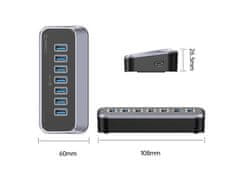 Orico USB-C hub s 7 vhodi, 7x USB-A 3.2 Gen1, 5Gbps, črn, M3U3-7A-10