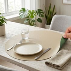 Namizni prtiček, pogrinjek 38cm / okrogel / umetno usnje