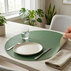 Namizni prtiček, pogrinjek 38cm / okrogel / umetno usnje