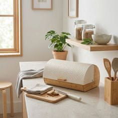 Zeller Posoda za kruh 36x21x17cm / krem / les, kovina