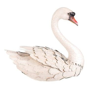 Autronic Okrasitev Swan - kovinska vrtna dekoracija, velikost L, bela (SR2031-L)