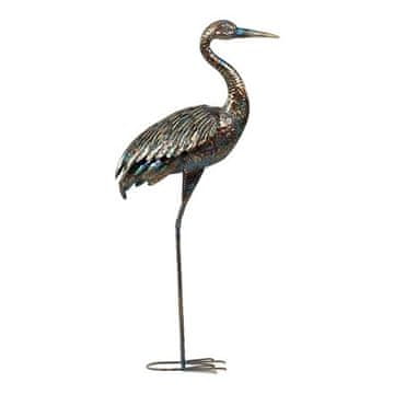 Autronic Okrasitev Heron - 115 cm, kovinska dekoracija, baker z barvnimi pikami (SR2029-L)