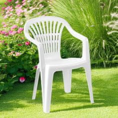 KONDELA Vrtni stol z možnostjo zlaganja Scilia - bela