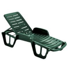 KONDELA Vrtni zložljivi ležalnik Letno - zelena