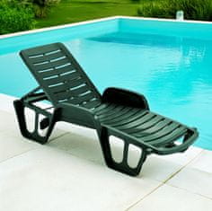 KONDELA Vrtni zložljivi ležalnik Letno - zelena