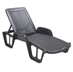 KONDELA Vrtni zložljivi ležalnik Polro - antracit