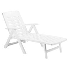 KONDELA Vrtni ležalnik Smerdo - bela