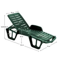 KONDELA Vrtni zložljivi ležalnik Letno - zelena