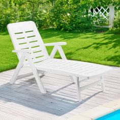 KONDELA Vrtni ležalnik Smerdo - bela