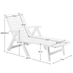 KONDELA Vrtni ležalnik Smerdo - bela