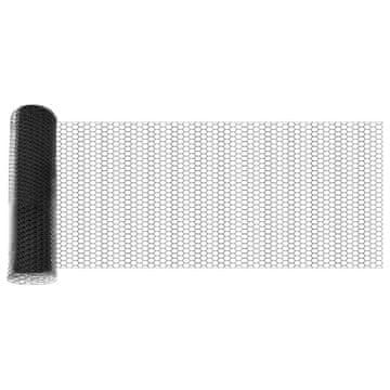 Vidaxl Šesterokotna ograja Siva 0,5 x 50 m PVC