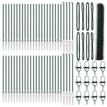 Vidaxl Steber ograje. Zelena 100 x 1,2 m (36 mm mreža) Jeklo in PVC