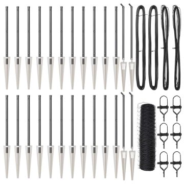 Vidaxl Steber ograje. Siva 50 x 1 m (36 mm mreža) Jeklo in PVC