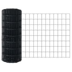 Vidaxl Evropska ograja Siva 0.6 x 10 m PVC prevlečen železo