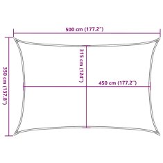 Vidaxl Senčno jadro 160 g/m² rdeče 3,5x5 m HDPE