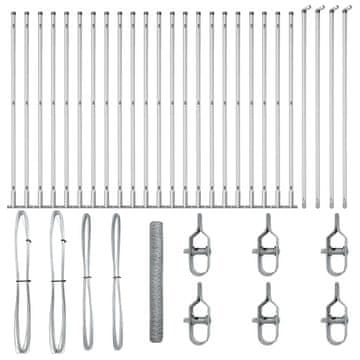 Vidaxl Steber ograje. Srebrna