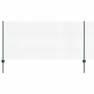 Vidaxl Ograja s stebrom Zelena 1 x 50 m Jeklo in PVC
