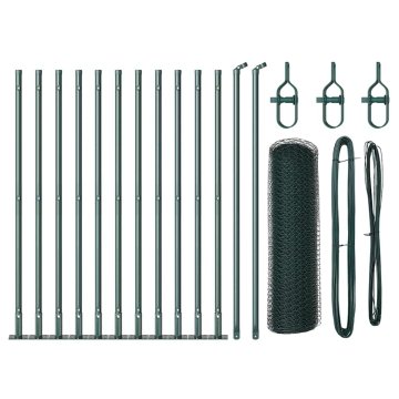 Vidaxl Steber ograje. Zelena 25 x 0,6 m (13 mm mreža) Jeklo in PVC