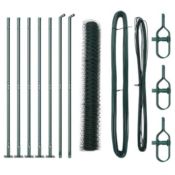 Vidaxl Steber ograje. Zelena 10 x 1,2 m (36 mm mreža) Jeklo in PVC