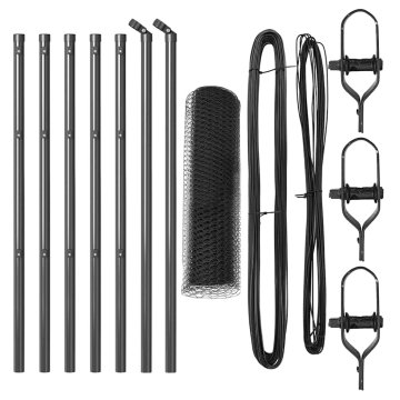 Vidaxl Steber ograje. Siva 10 x 0,8 m (25 mm mreža) Jeklo in PVC