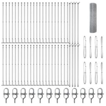 Vidaxl Steber ograje. Srebrna