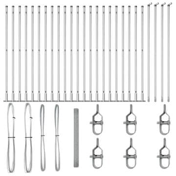 Vidaxl Steber ograje. Srebrna