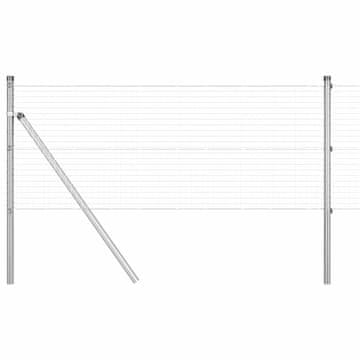 Vidaxl Steber ograje. srebrna