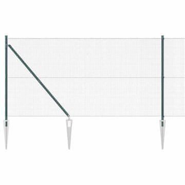 Vidaxl Varjena žična ograja s konicami 10 x 1,2 m Jeklo s PVC prevleko