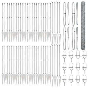 Vidaxl Steber ograje. srebrna 100 x 1,5 m (50 mm mreža) Jeklo