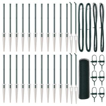 Vidaxl Steber ograje. Zelena 50 x 0,5 m (13 mm mreža) Jeklo in PVC